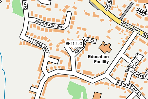 BH21 2LG map - OS OpenMap – Local (Ordnance Survey)