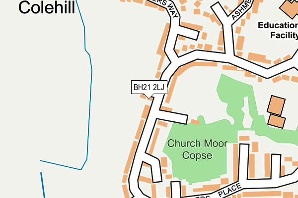 BH21 2LJ map - OS OpenMap – Local (Ordnance Survey)
