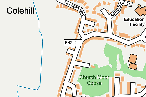 BH21 2LL map - OS OpenMap – Local (Ordnance Survey)