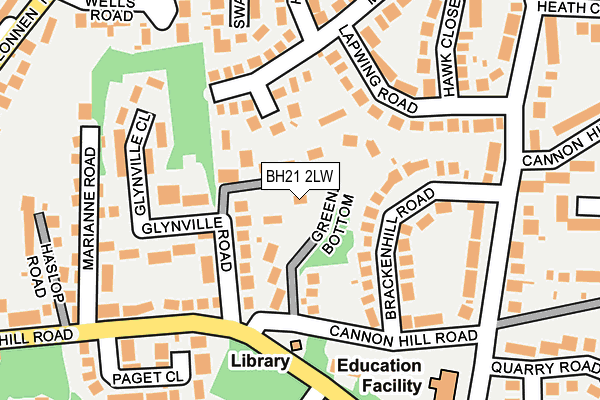 BH21 2LW map - OS OpenMap – Local (Ordnance Survey)
