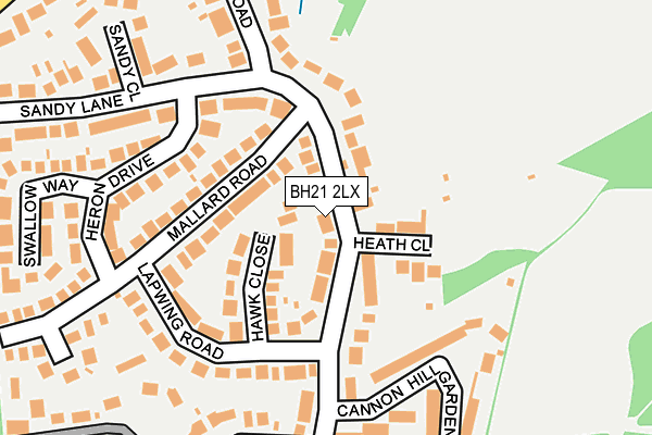 BH21 2LX map - OS OpenMap – Local (Ordnance Survey)