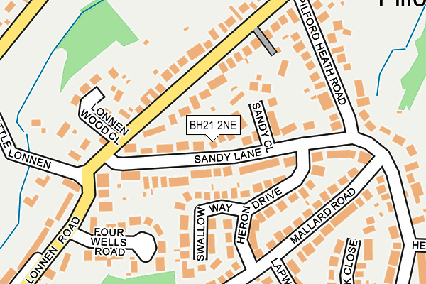 BH21 2NE map - OS OpenMap – Local (Ordnance Survey)