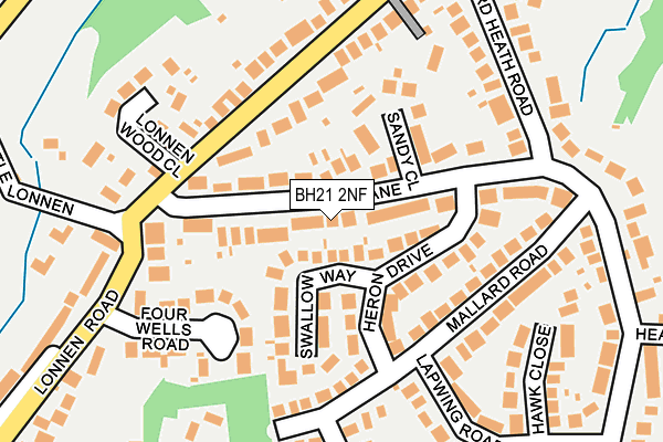 BH21 2NF map - OS OpenMap – Local (Ordnance Survey)