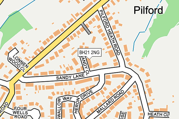 BH21 2NG map - OS OpenMap – Local (Ordnance Survey)