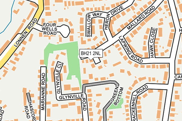 BH21 2NL map - OS OpenMap – Local (Ordnance Survey)