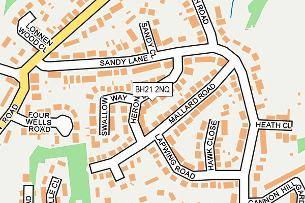 BH21 2NQ map - OS OpenMap – Local (Ordnance Survey)