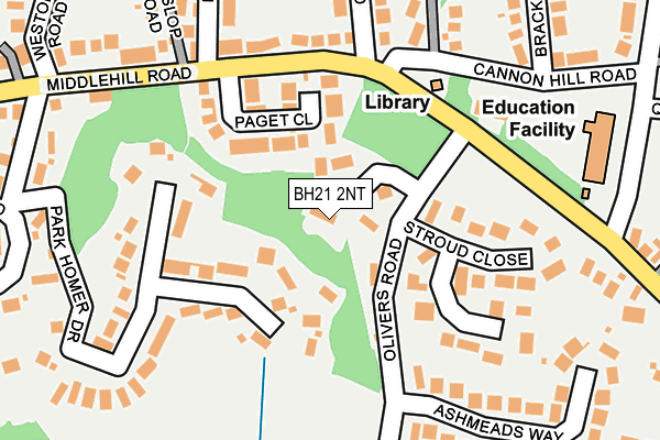 BH21 2NT map - OS OpenMap – Local (Ordnance Survey)