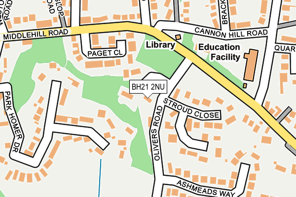 BH21 2NU map - OS OpenMap – Local (Ordnance Survey)