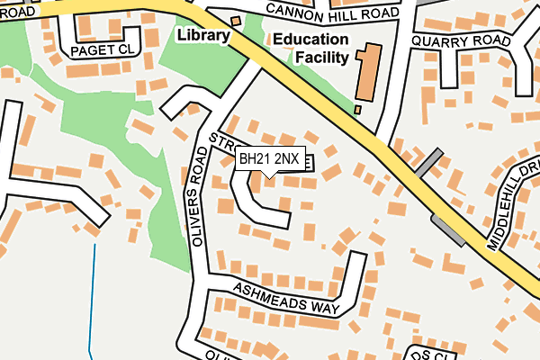 BH21 2NX map - OS OpenMap – Local (Ordnance Survey)