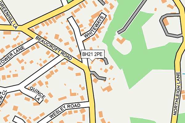 BH21 2PE map - OS OpenMap – Local (Ordnance Survey)
