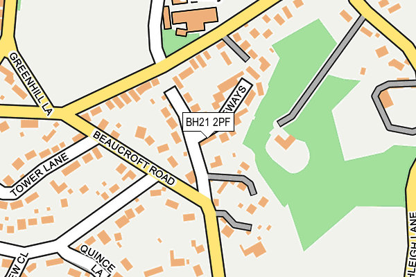 BH21 2PF map - OS OpenMap – Local (Ordnance Survey)