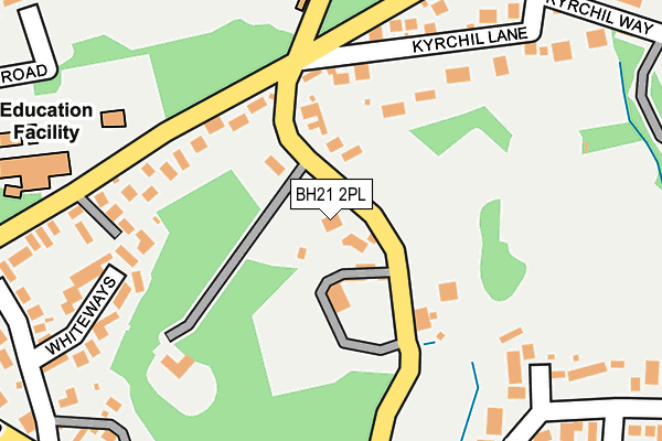 BH21 2PL map - OS OpenMap – Local (Ordnance Survey)