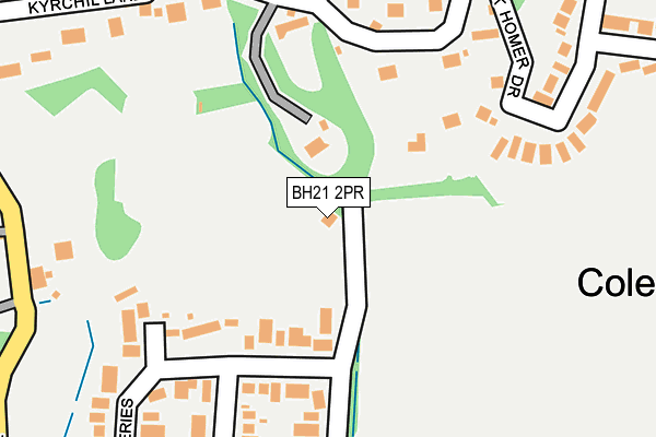 BH21 2PR map - OS OpenMap – Local (Ordnance Survey)