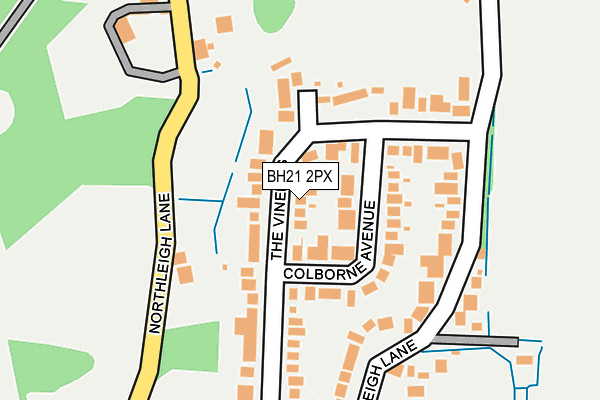 BH21 2PX map - OS OpenMap – Local (Ordnance Survey)