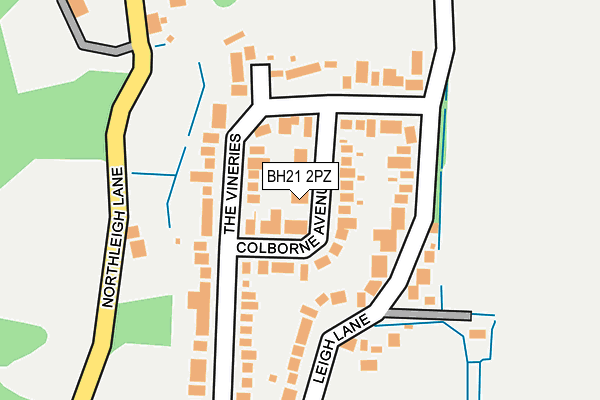 BH21 2PZ map - OS OpenMap – Local (Ordnance Survey)