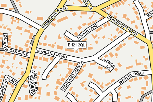 BH21 2QL map - OS OpenMap – Local (Ordnance Survey)