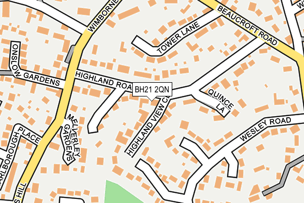BH21 2QN map - OS OpenMap – Local (Ordnance Survey)