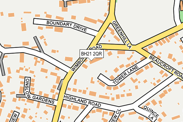 BH21 2QR map - OS OpenMap – Local (Ordnance Survey)