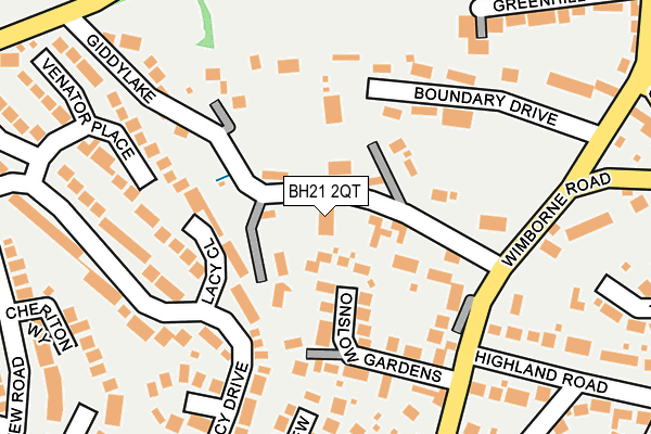 BH21 2QT map - OS OpenMap – Local (Ordnance Survey)