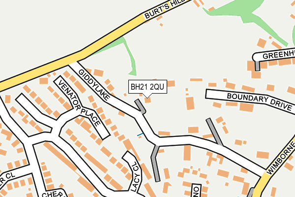 BH21 2QU map - OS OpenMap – Local (Ordnance Survey)