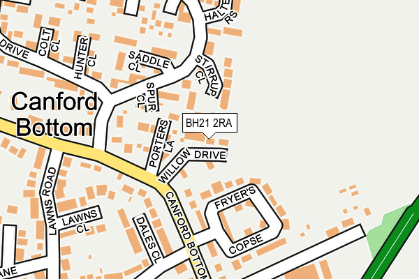 BH21 2RA map - OS OpenMap – Local (Ordnance Survey)