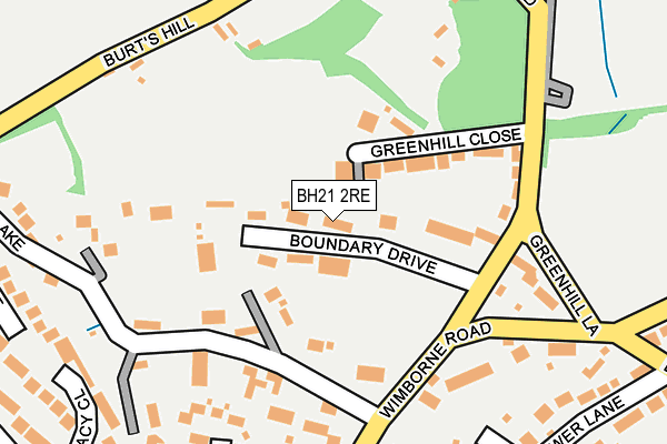 BH21 2RE map - OS OpenMap – Local (Ordnance Survey)