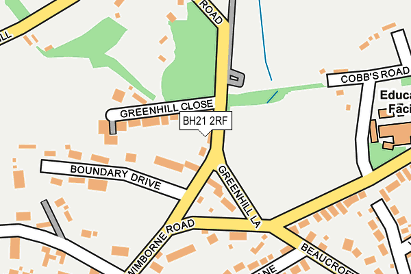 BH21 2RF map - OS OpenMap – Local (Ordnance Survey)