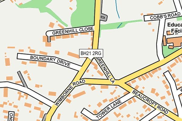 BH21 2RG map - OS OpenMap – Local (Ordnance Survey)