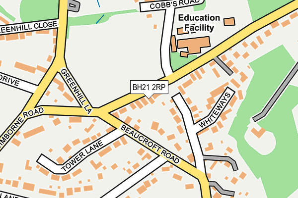 BH21 2RP map - OS OpenMap – Local (Ordnance Survey)