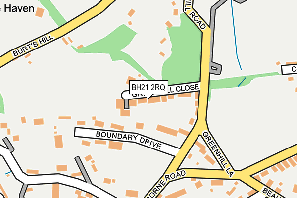 BH21 2RQ map - OS OpenMap – Local (Ordnance Survey)