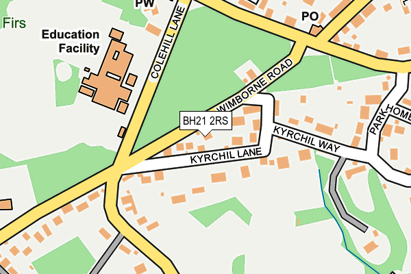 BH21 2RS map - OS OpenMap – Local (Ordnance Survey)
