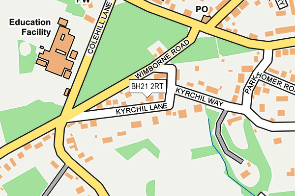 BH21 2RT map - OS OpenMap – Local (Ordnance Survey)