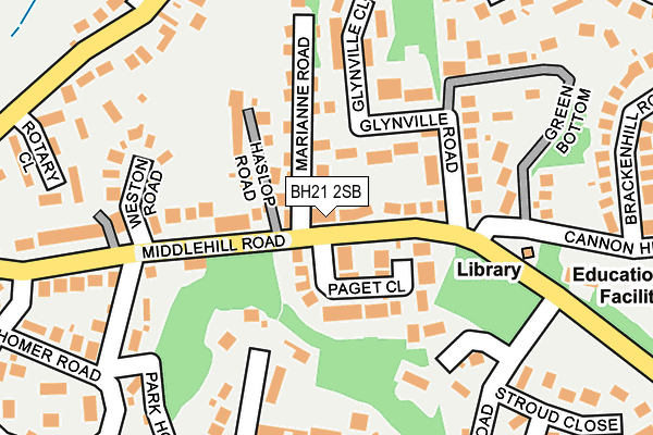 BH21 2SB map - OS OpenMap – Local (Ordnance Survey)