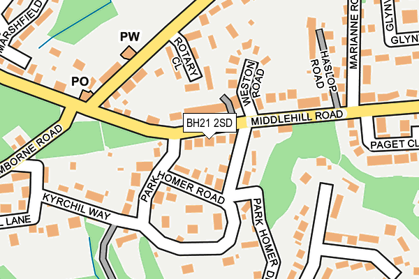 BH21 2SD map - OS OpenMap – Local (Ordnance Survey)