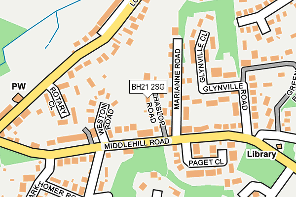 BH21 2SG map - OS OpenMap – Local (Ordnance Survey)