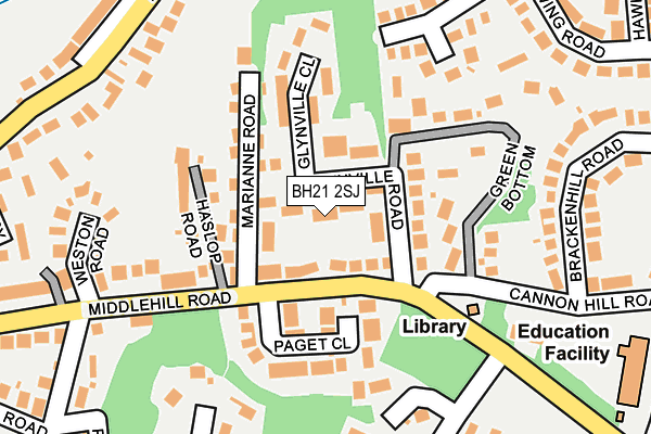 BH21 2SJ map - OS OpenMap – Local (Ordnance Survey)