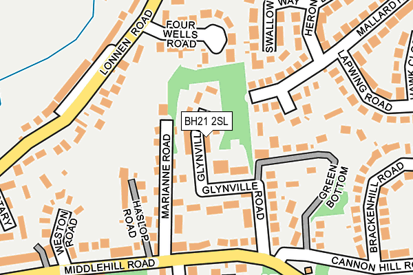 BH21 2SL map - OS OpenMap – Local (Ordnance Survey)