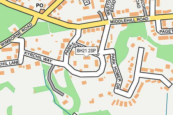 BH21 2SP map - OS OpenMap – Local (Ordnance Survey)