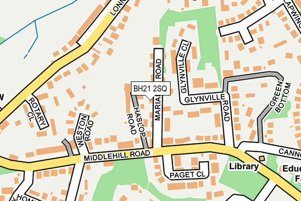 BH21 2SQ map - OS OpenMap – Local (Ordnance Survey)