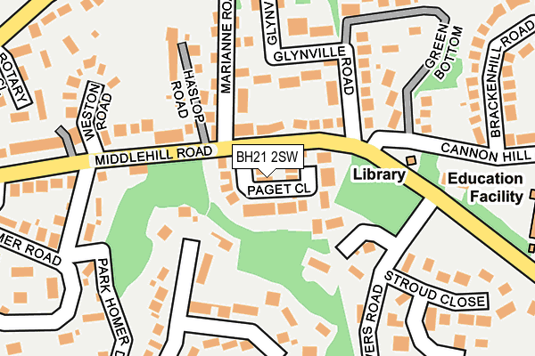 BH21 2SW map - OS OpenMap – Local (Ordnance Survey)