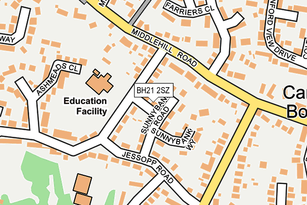 BH21 2SZ map - OS OpenMap – Local (Ordnance Survey)