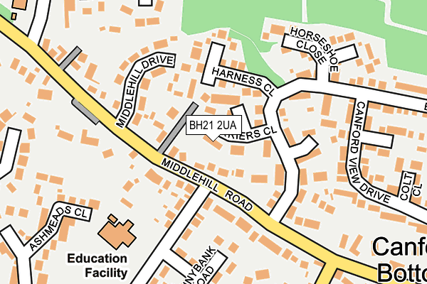 BH21 2UA map - OS OpenMap – Local (Ordnance Survey)