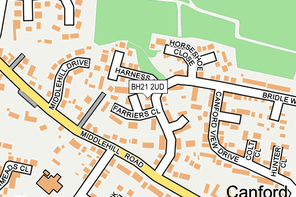 BH21 2UD map - OS OpenMap – Local (Ordnance Survey)