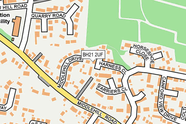 BH21 2UF map - OS OpenMap – Local (Ordnance Survey)
