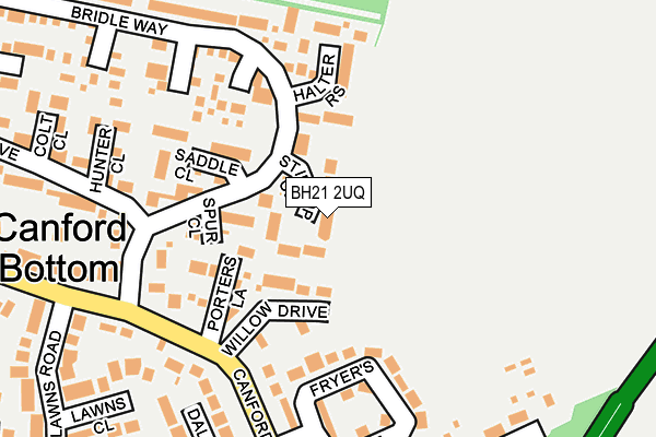 BH21 2UQ map - OS OpenMap – Local (Ordnance Survey)