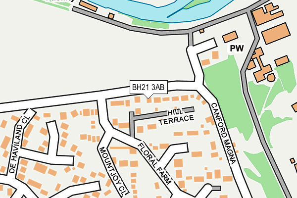 BH21 3AB map - OS OpenMap – Local (Ordnance Survey)