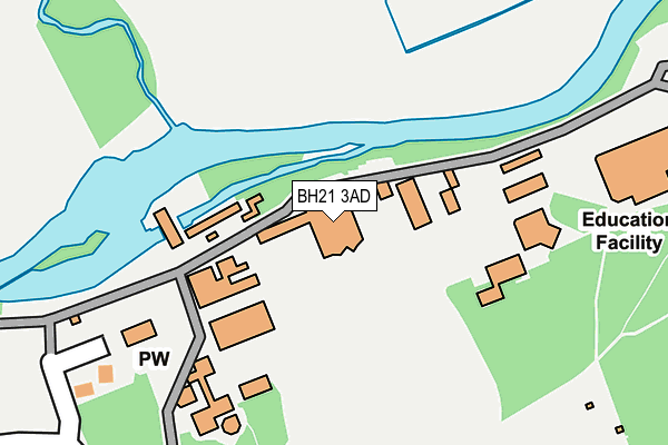 BH21 3AD map - OS OpenMap – Local (Ordnance Survey)