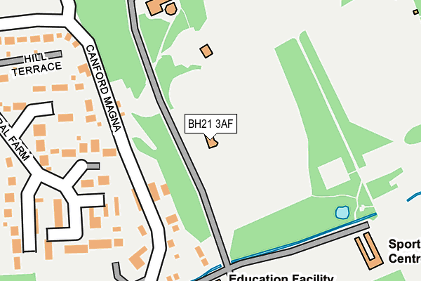 BH21 3AF map - OS OpenMap – Local (Ordnance Survey)