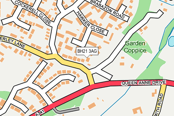 BH21 3AG map - OS OpenMap – Local (Ordnance Survey)