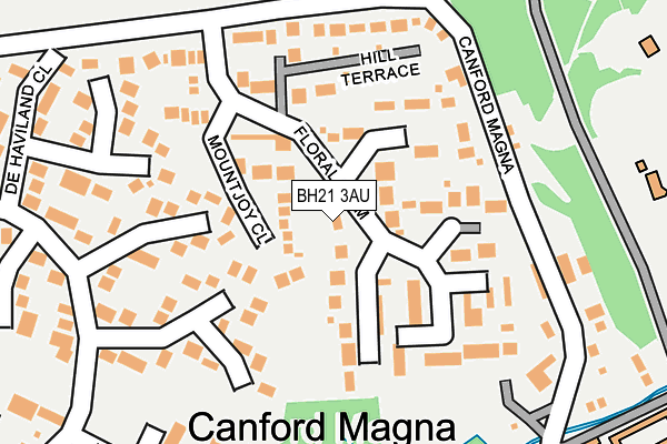 BH21 3AU map - OS OpenMap – Local (Ordnance Survey)